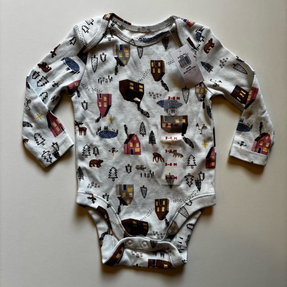 Cozy Woodland Holiday Print Bodysuit